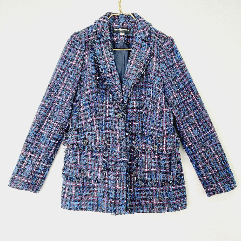 Karl Lagerfeld Multicolor Tweed Blazer